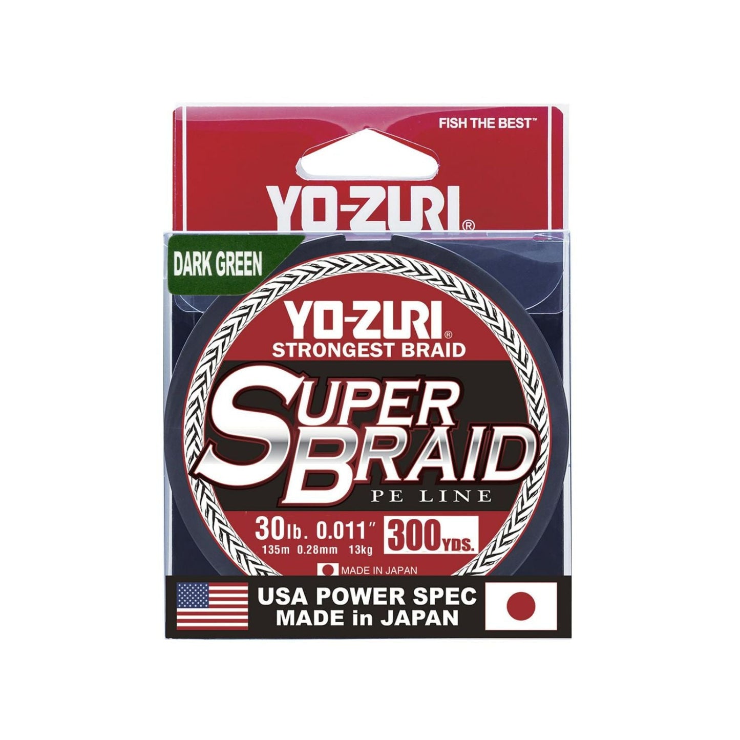 Dark Green 300YD 30LB Yo-Zuri Super Braid Spool