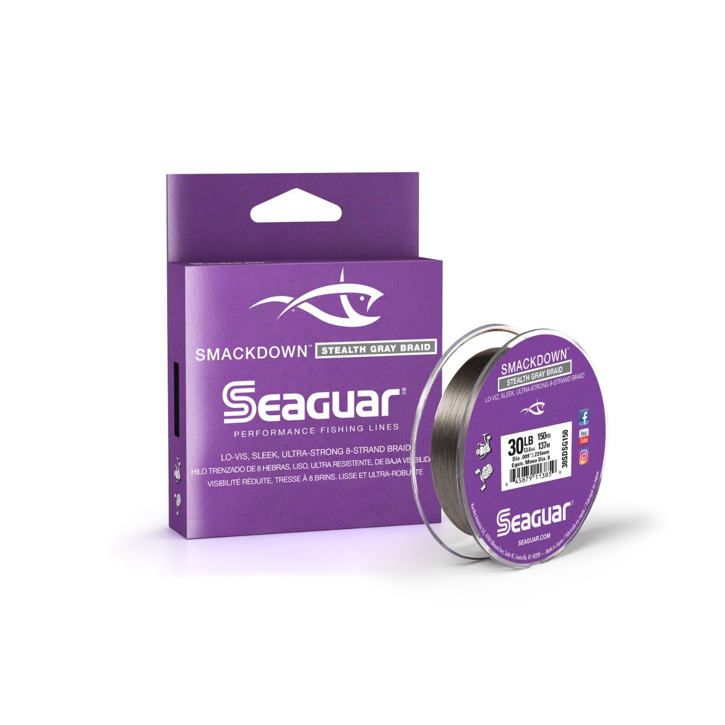 Stealth Gray Seaguar Smackdown Ultra Strong 8 Strand Braid