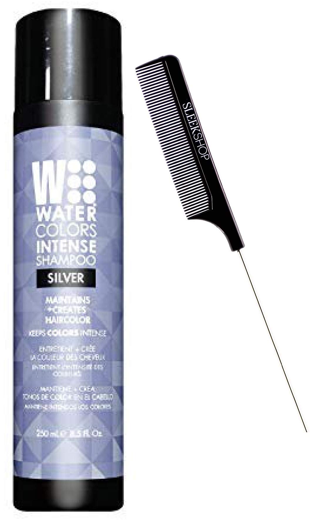 Watercolors Intense Metallic Color Depositing Shampoo, Semi Permanent Hair Color - 8.5 oz (SILVER 1 PACK)