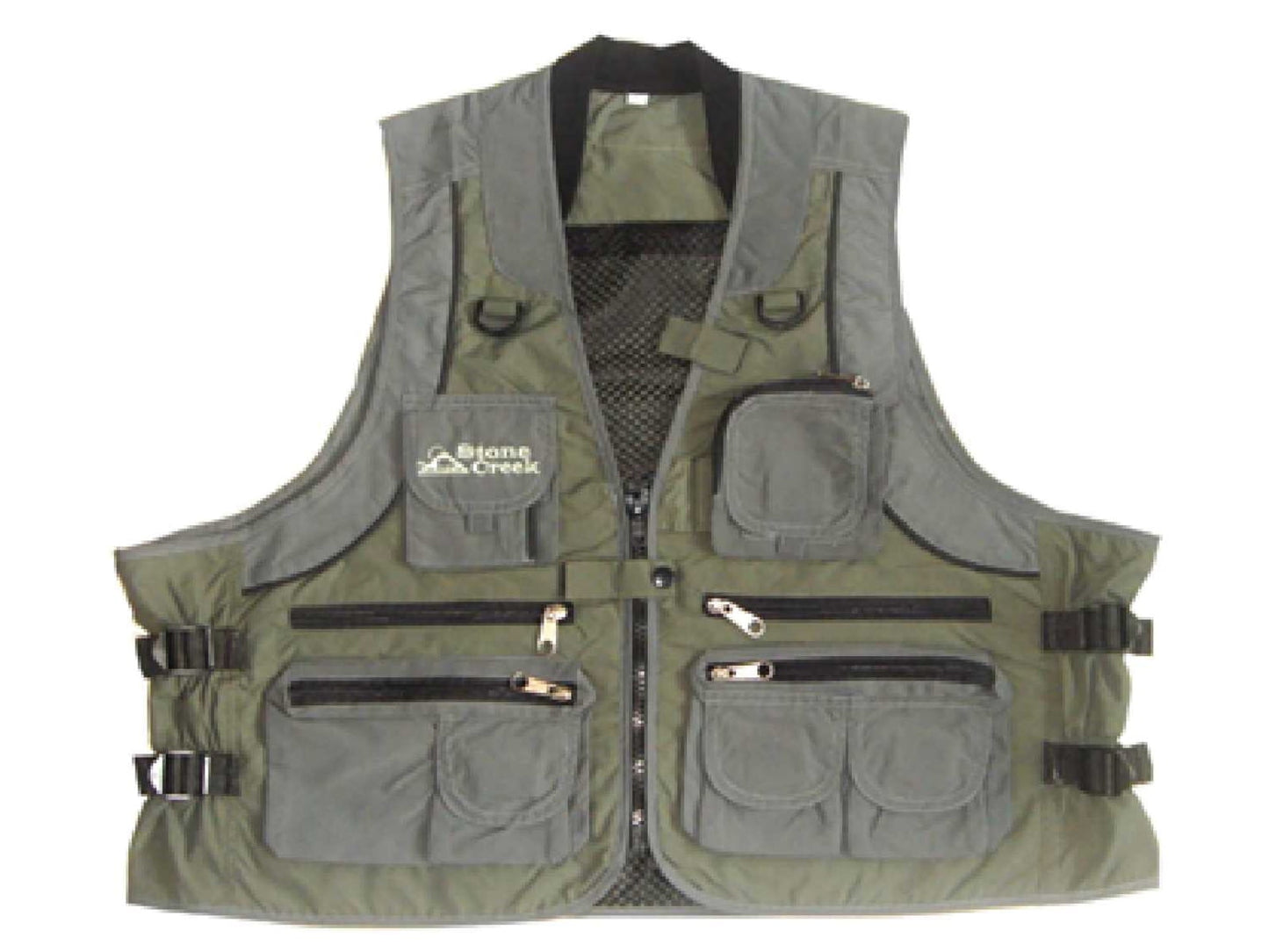 Stone Creek Deluxe Fishing Vest, Grey/Sage, 2X Large
