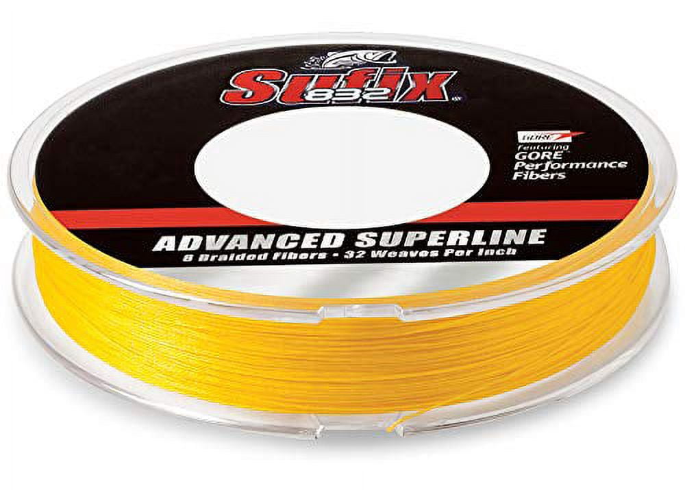 Sufix 660-415Y 832 Braid 15 lb Hi-Vis Yellow, One Size