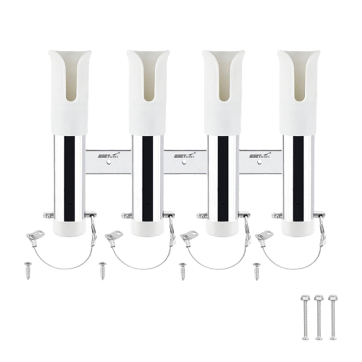 SunniMix Fishing Rod Holder Heavy Duty 4 Tubes Organizer Links for Truck Garage Canoe white