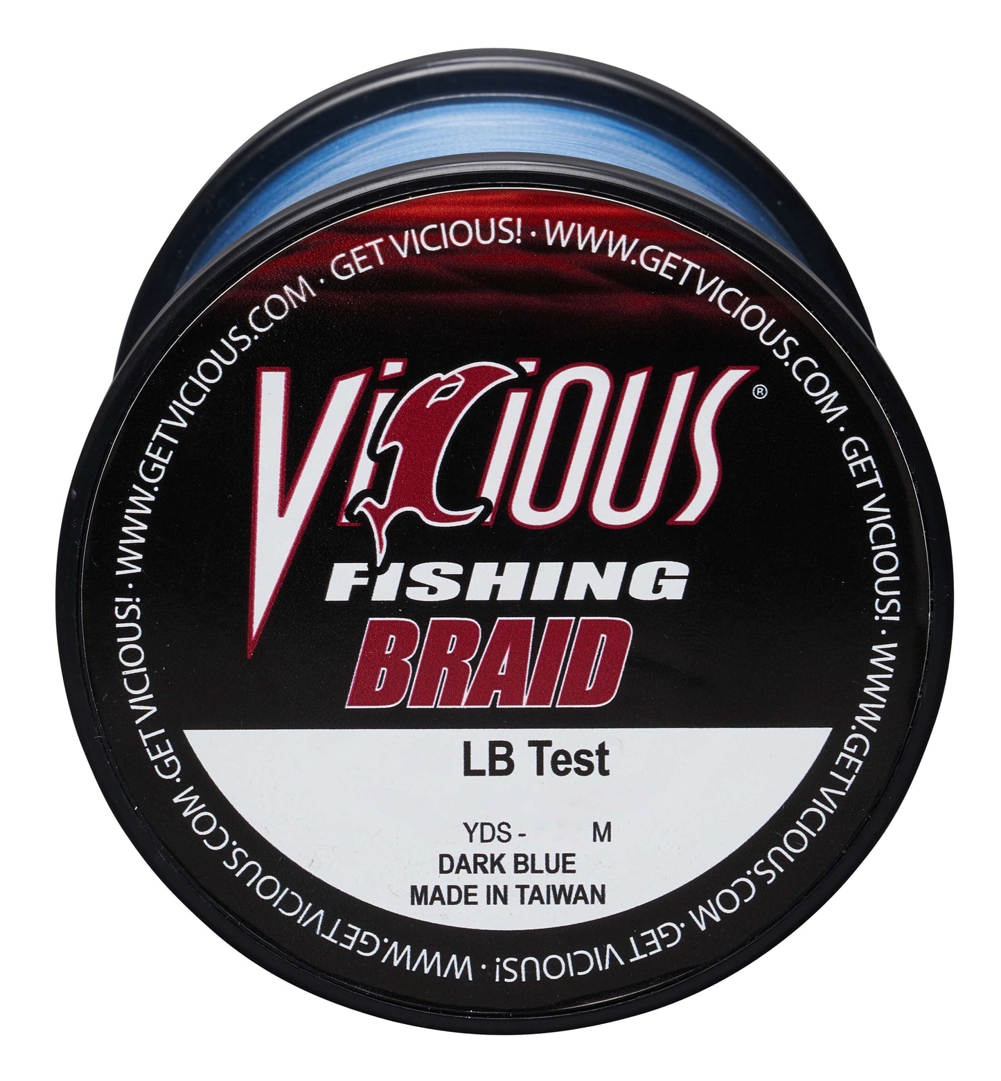 Vicious Fishing 65lb Hi-Vis Blue Braid, 1500 Yards, .0161 in