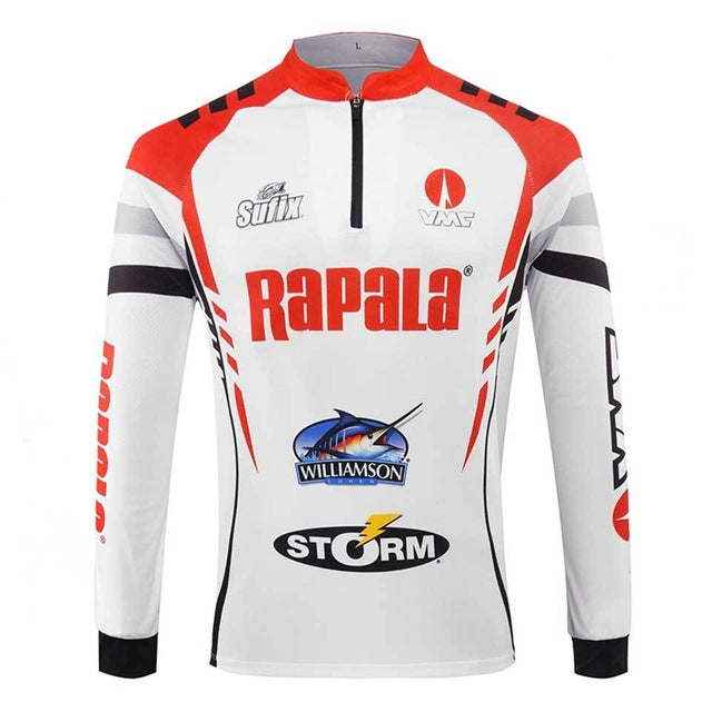 White Long Sleeve Quick Drying Rapala Anti UV Shirt