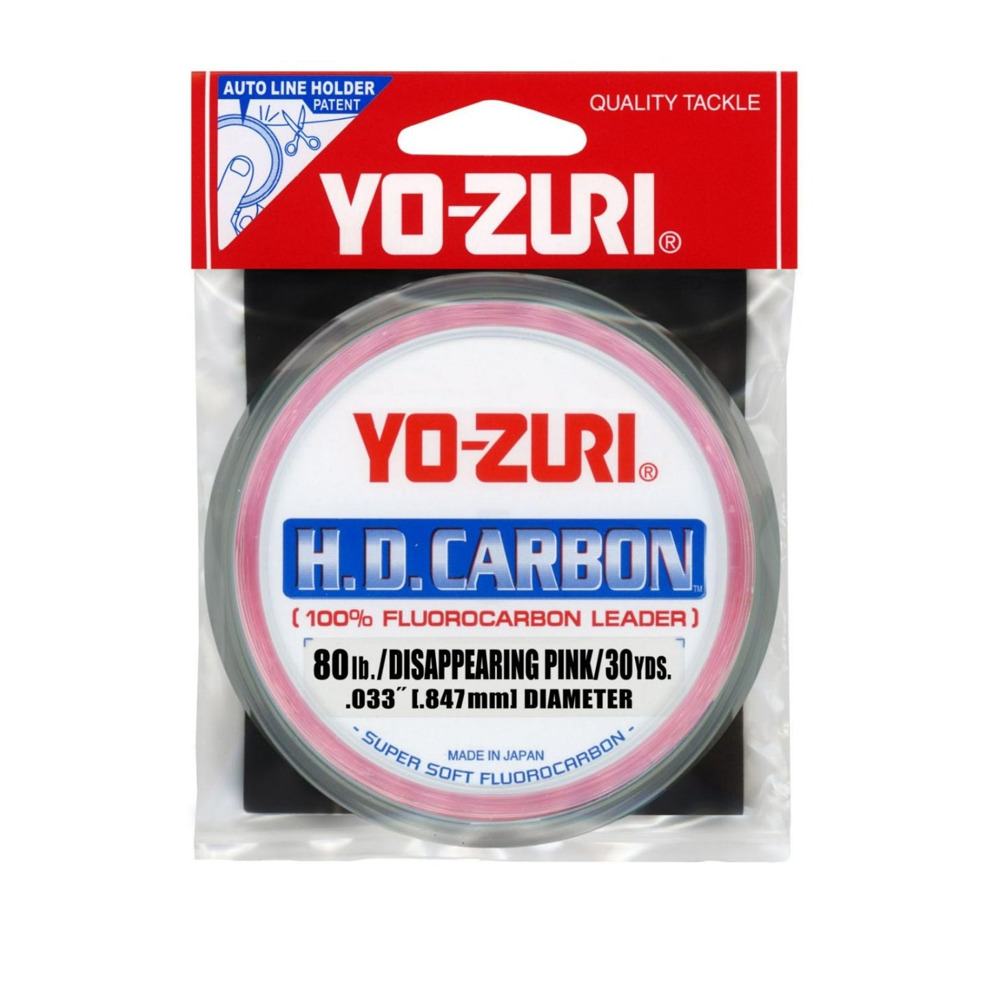 Pink 30YD 80LB Yo-Zuri HD Disappearing Fluorocarbon Material