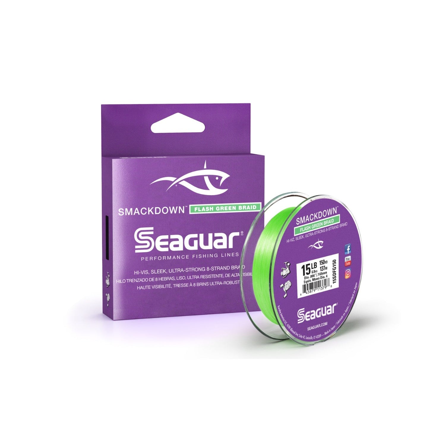Flash Green Seaguar Smackdown Ultra Strong 8 Strand Braid