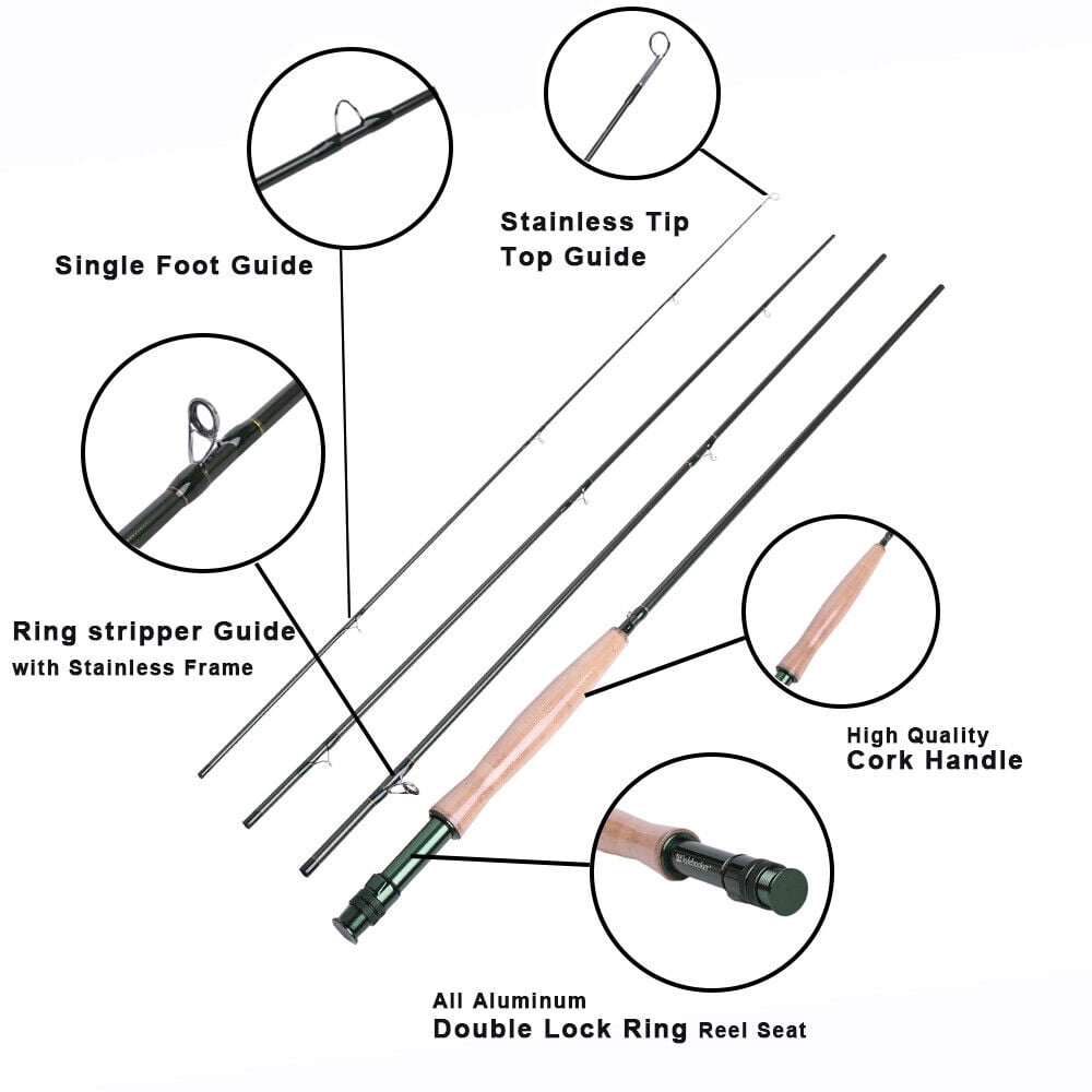 Kylebooker Fly Fishing Rod with Reel Combo Kit 3/4/5/6/7/8 Weight Starter Fly Fishing Outfit with Rod Bag
