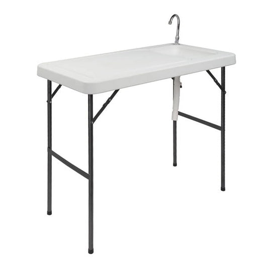 Bornmio Folding Portable fishf Fillet & huntfing & Cutting Table with Sink Faucet