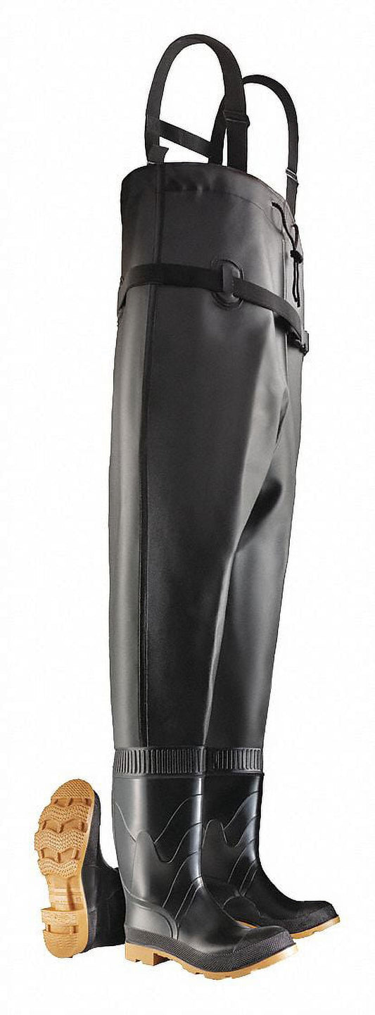 Onguard Chest Waders - Steel Toe, (Mens Size 8, black/tan)