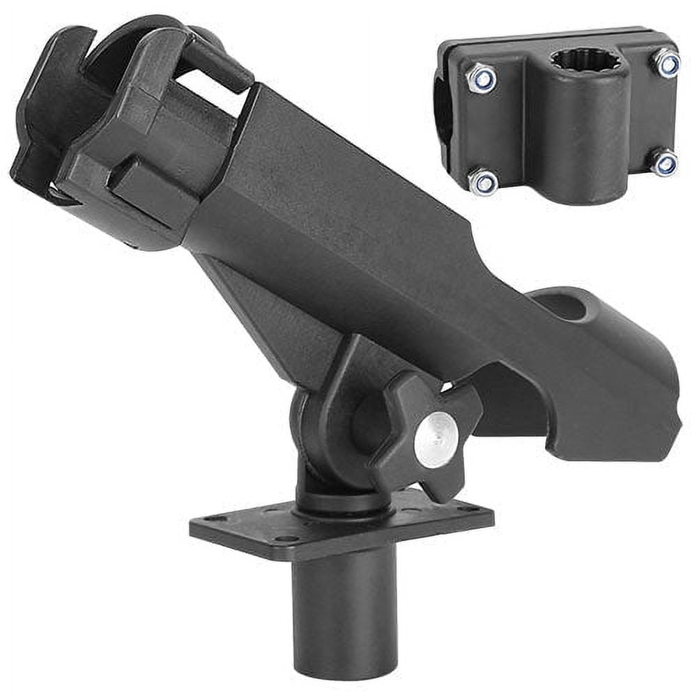 [Pack of 3] Boat Fishing Pole Rod Holder 360 Rotatable Kayak Side Rail Mount Adjustable Folding Rod Holder w/ Large Clamp