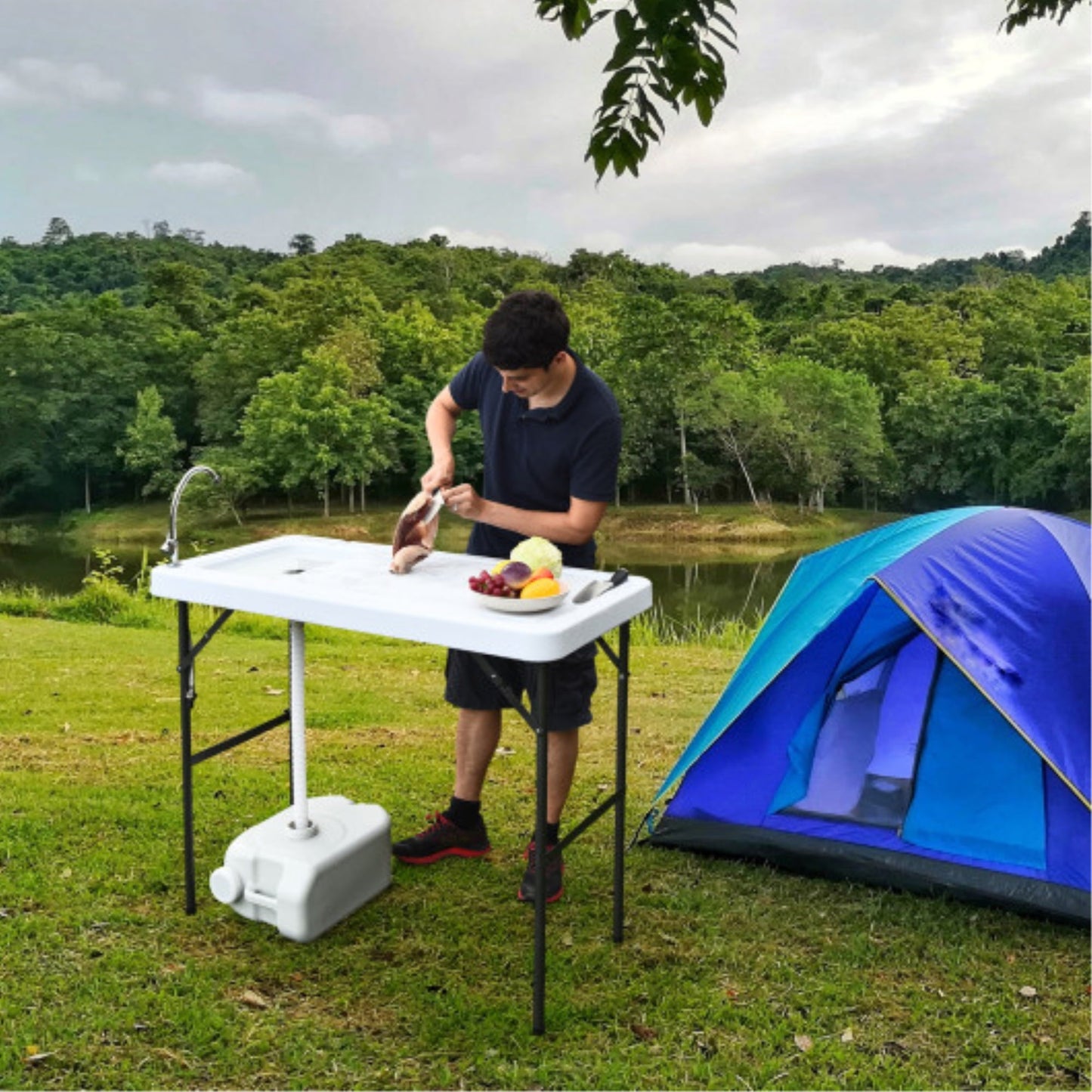 Portable Folding Fish Cleaning Table: Easy Outdoor Cleaning Solution