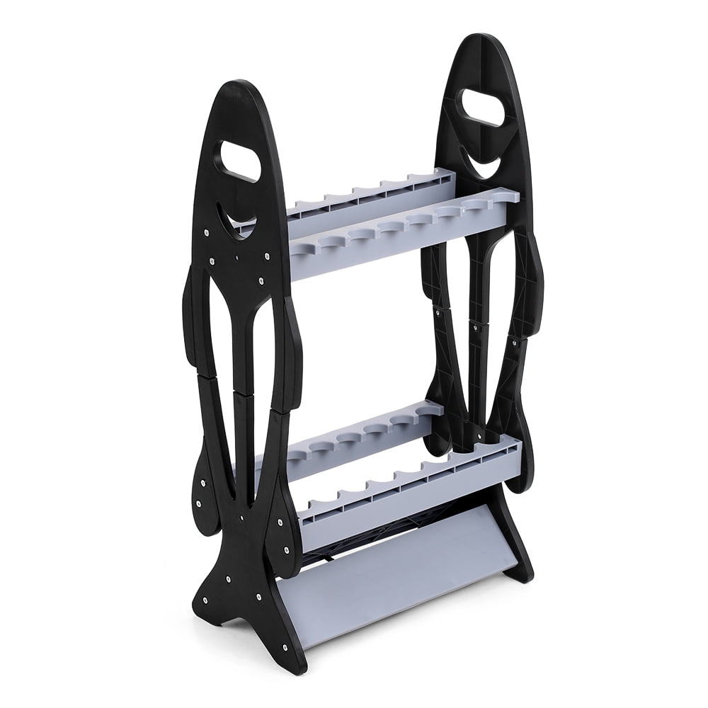Radirus Fishing Rod Holder Stand, Fish Shape Design, Compact Storage Rack for 16 Rods, Keep Your Fishing Gear Neat