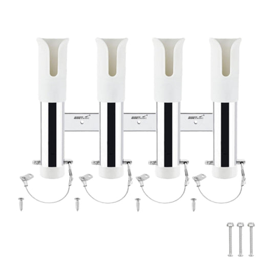 SunniMix Fishing Rod Holder Heavy Duty 4 Tubes Organizer Links for Truck Garage Canoe white