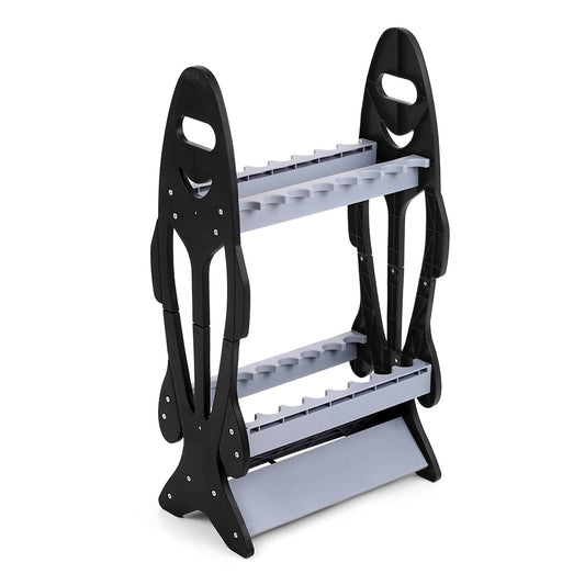 Yabuy Fish Shape 16 Fishing Rod Holder Storage Rack Compact Fishing Pole Stand Organizer