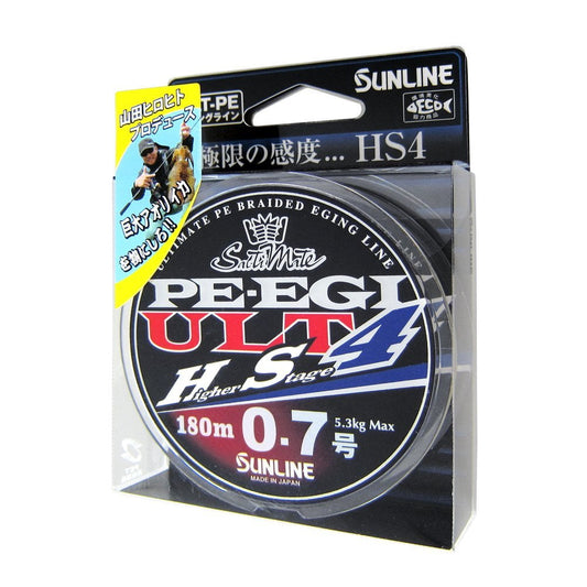 Sunline PE Line Salty Mate PE Egi ULT HS4 180m 0.7 5.3kg 4 White Pink Light Green