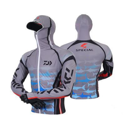DAIWA New Quick Dry Anti UV Fishing Jacket Dawa Clothes Outdoor Hooded Zipper Fishing Shirts Men Fishing Clothing Big Size S-6XL